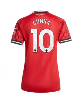 Manchester United Matheus Cunha #10 Replika Hemmakläder Dam 2025-26 Kortärmad